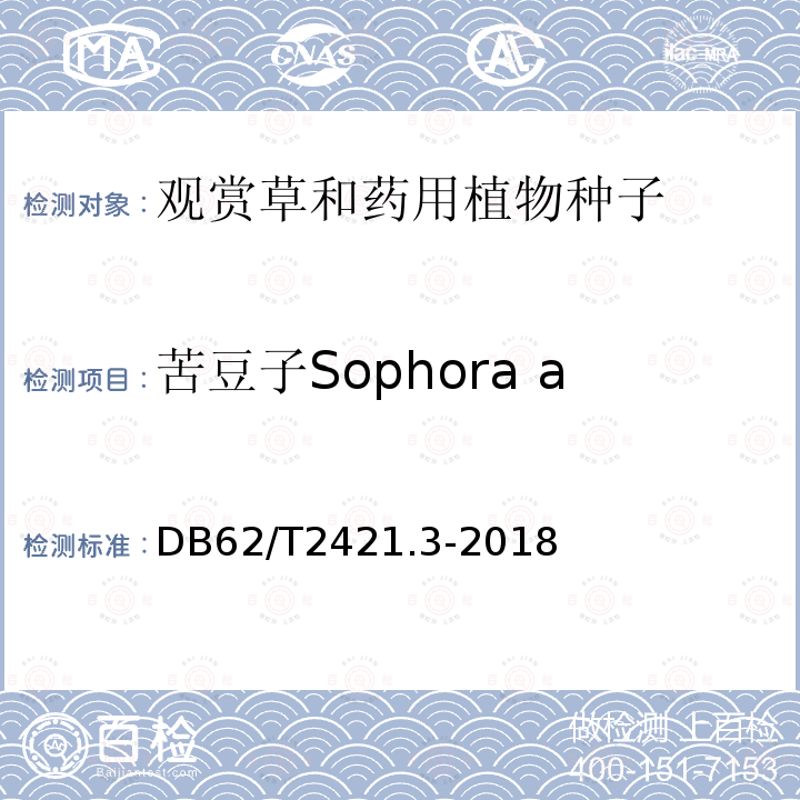 苦豆子Sophora alopecuroides 主要草种子质量 第3部分 豆科草种子 DB62/T2421.3-2018