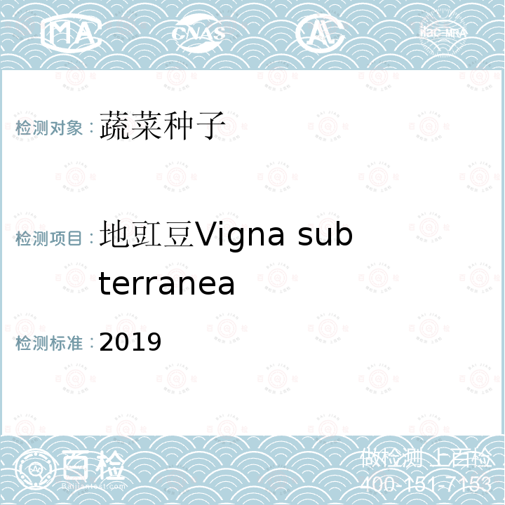 地豇豆Vigna subterranea 国际种子检验规程 2019