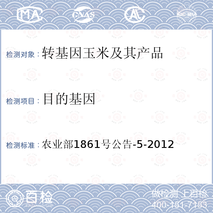 目的基因 《转基因植物及其产品成分检测 CP4-epsps基因定性PCR方法》 农业部1861号公告-5-2012