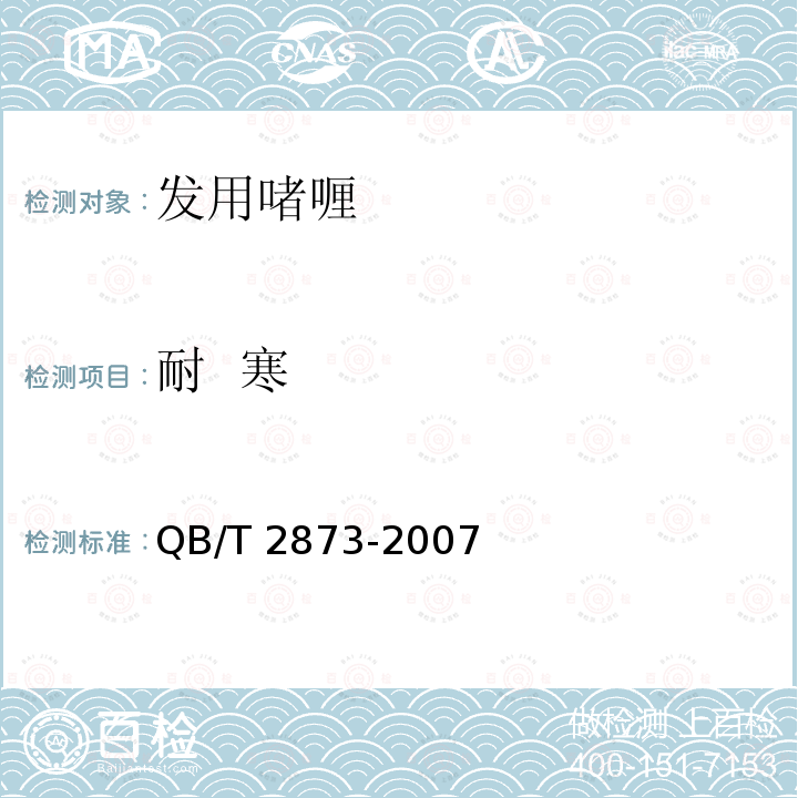 耐  寒 发用啫喱 QB/T 2873-2007
