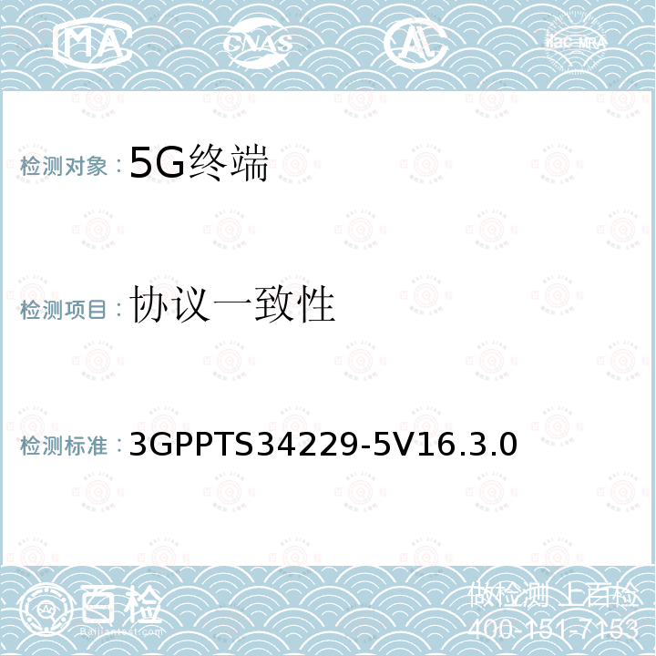 协议一致性 基于会话发起协议(SIP)和会话描述协议(SDP)的互联网协议(IP)多媒体呼叫控制协议；用户设备一致性规范；第5部分:使用5G系统(5GS)的协议一致性规范 3GPPTS34229-5V16.3.0