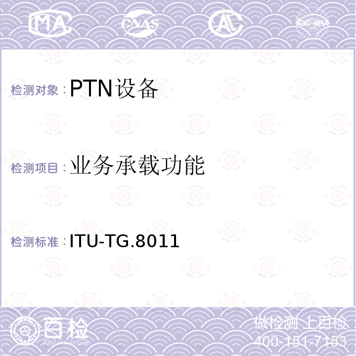 业务承载功能 传送网承载以太网－以太网业务框架 ITU-TG.8011