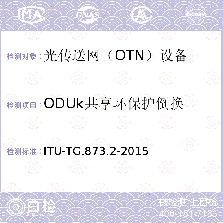 ODUk共享环保护倒换 ODUk共享环保护 ITU-TG.873.2-2015