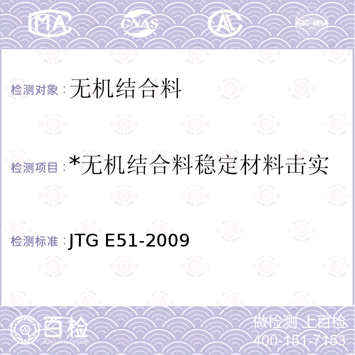 *无机结合料稳定材料击实 JTG E51-2009 公路工程无机结合料稳定材料试验规程