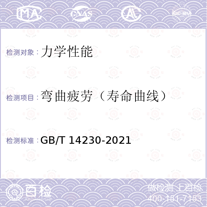 弯曲疲劳（寿命曲线） GB/T 14230-2021 齿轮弯曲疲劳强度试验方法