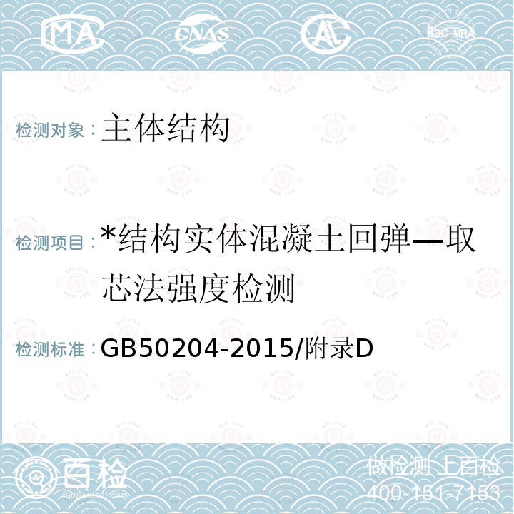 *结构实体混凝土回弹—取芯法强度检测 GB 50204-2015 混凝土结构工程施工质量验收规范(附条文说明)