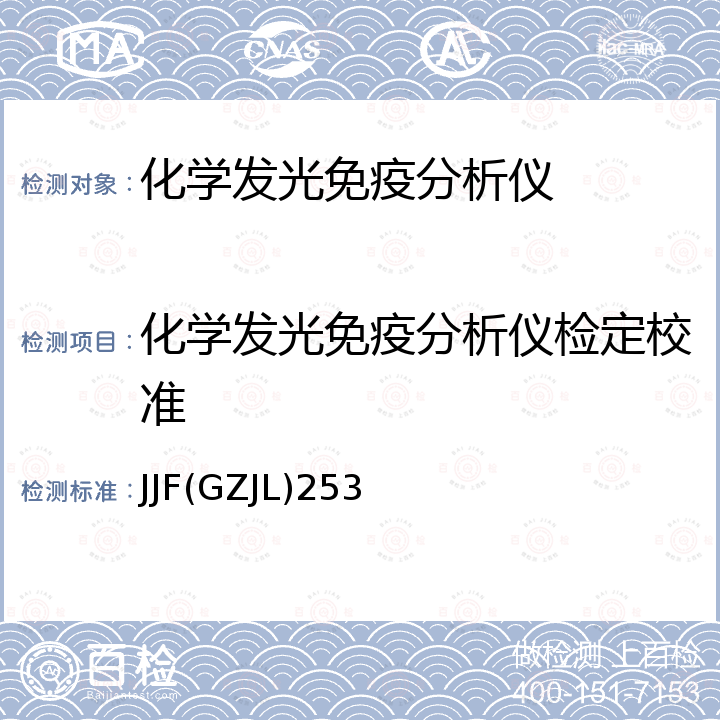 化学发光免疫分析仪检定校准 化学发光免疫分析仪校准规范 JJF(GZJL)253