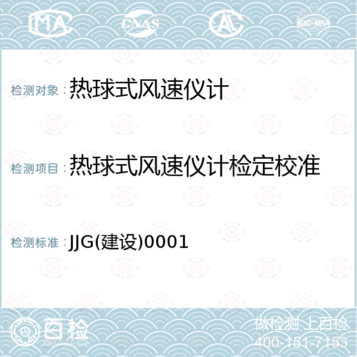 热球式风速仪计检定校准 JJG(建设)0001 热球式风速仪检定规程 JJG(建设)0001