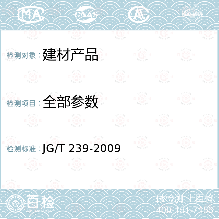 全部参数 JG/T 239-2009 建筑外遮阳产品抗风性能试验方法