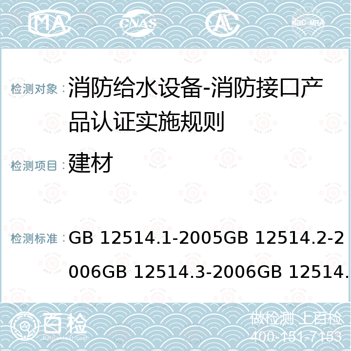 建材 GB 12514.1-2005 消防接口 第1部分:消防接口通用技术条件