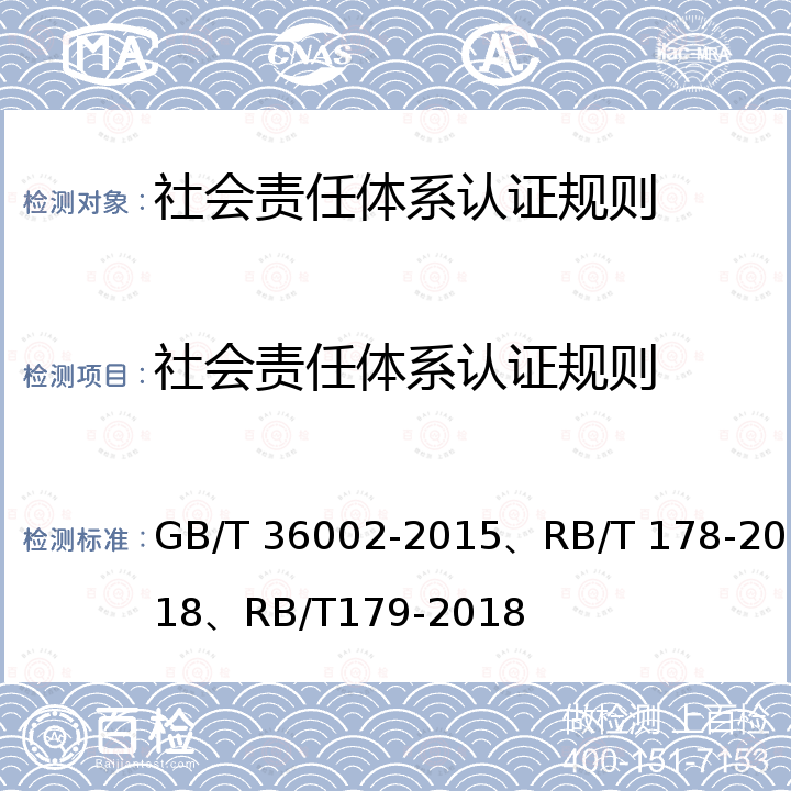 社会责任体系认证规则 GB/T 36002-2015 社会责任绩效分类指引