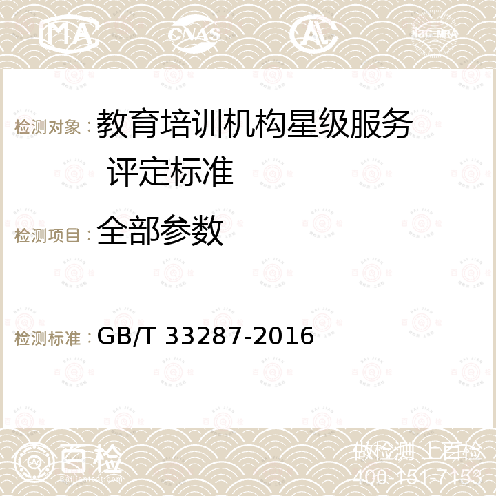 全部参数 语言培训服务评价规范 GB/T 33287-2016