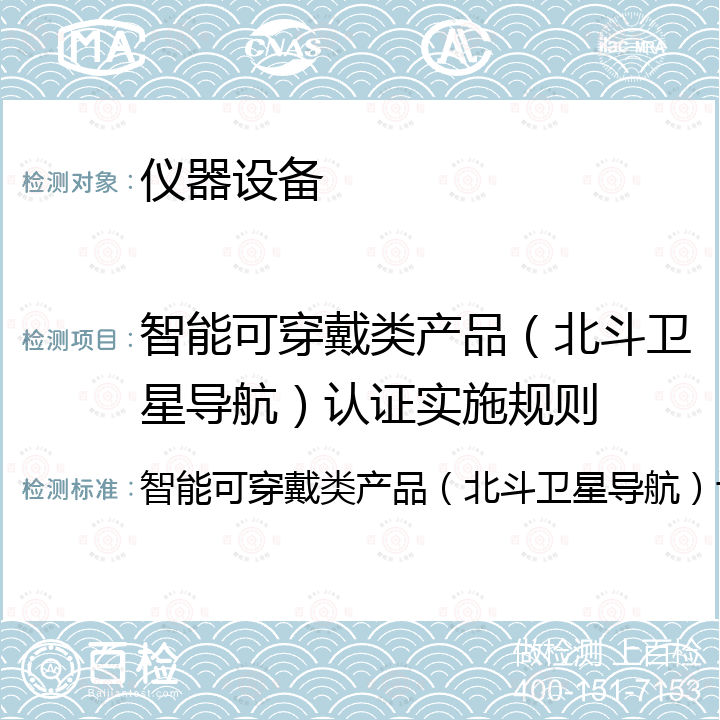 智能可穿戴类产品（北斗卫星导航）认证实施规则 智能可穿戴类产品（北斗卫星导航）认证实施规则 