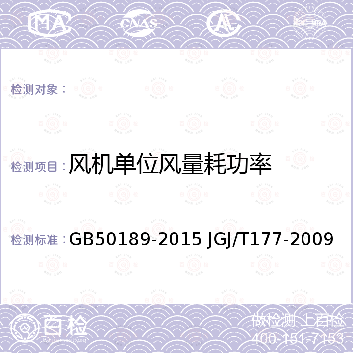 风机单位风量耗功率 GB 50189-2015 公共建筑节能设计标准(附条文说明)