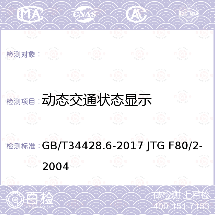 动态交通状态显示 GB/T 34428.6-2017 高速公路监控设施通信规程 第6部分: 地图板