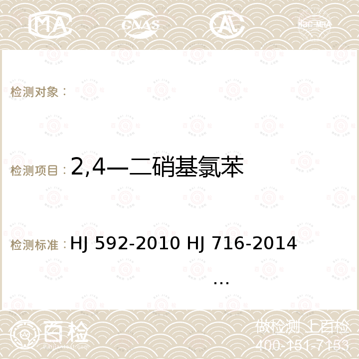 2,4—二硝基氯苯 HJ 592-2010 水质 硝基苯类化合物的测定 气相色谱法