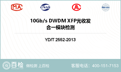 10Gb/s DWDM XFP光收发合一模块检测