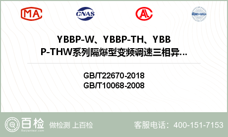 YBBP-W、YBBP-TH、YBBP-THW系列隔爆型变频调速三相异步电动机（机座号80~355）检测