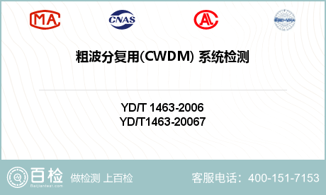 粗波分复用(CWDM) 系统检测