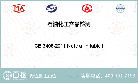 有机化工 GB 3405-2011 Note a  in table1 石油苯 