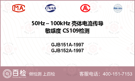 50Hz～100kHz 壳体电流传导敏感度 CS109检测