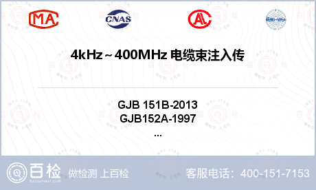 4kHz～400MHz 电缆束注入传导敏感度 CS114检测