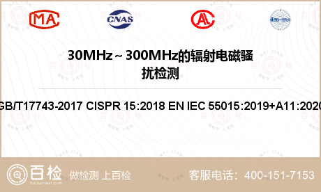 30MHz～300MHz的辐射电磁骚扰检测