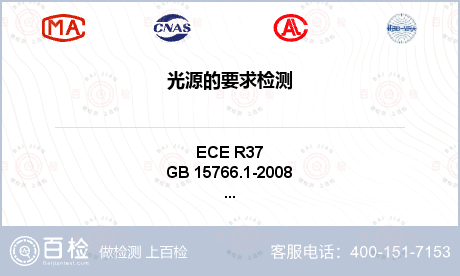 光源的要求检测
