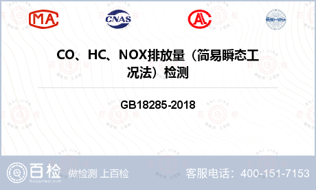 CO、HC、NOX排放量（简易瞬