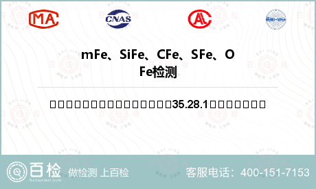 mFe、SiFe、CFe、SFe、OFe检测