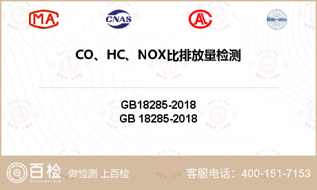 CO、HC、NOX比排放量检测