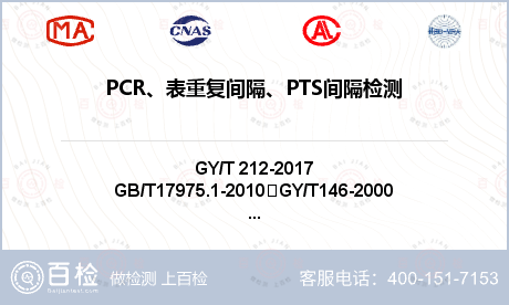 PCR、表重复间隔、PTS间隔检