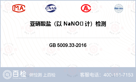 亚硝酸盐（以 NaNO₂ 计）检测