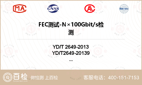 FEC测试-N×100Gbit/s检测