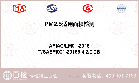 PM2.5适用面积检测