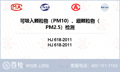 可吸入颗粒物（PM10）、细颗粒物（PM2.5）检测