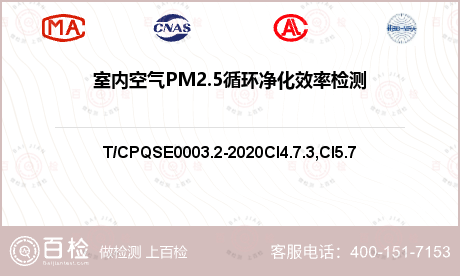 室内空气PM2.5循环净化效率检