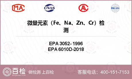 微量元素（Fe、Na、Zn、Cr