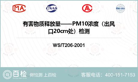 有害物质释放量——PM10浓度（