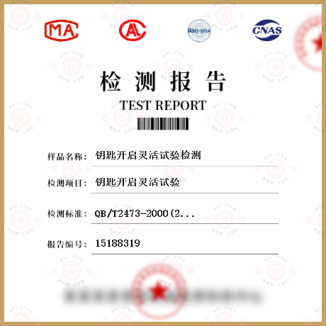 鑰匙開啟靈活試驗檢測