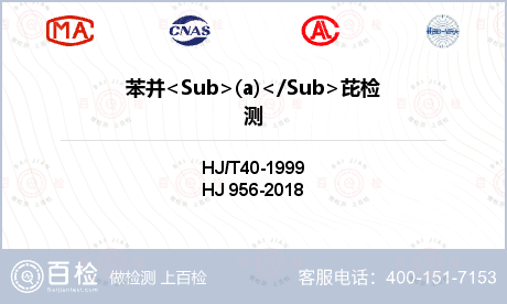 苯并<Sub>(a)</Sub>芘检测