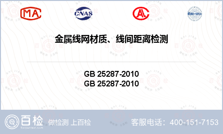 金属线网材质、线间距离检测