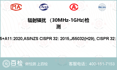 辐射骚扰 （30MHz-1GHz