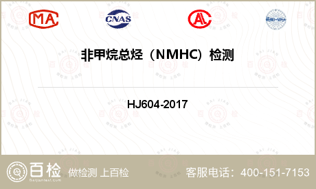 非甲烷总烃
（NMHC）检测